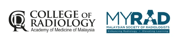 Organiser Logos: College of Radiology (COR) - Academy of Medicine of Malaysia & Malaysian Society of Radiologists (MYRAD)